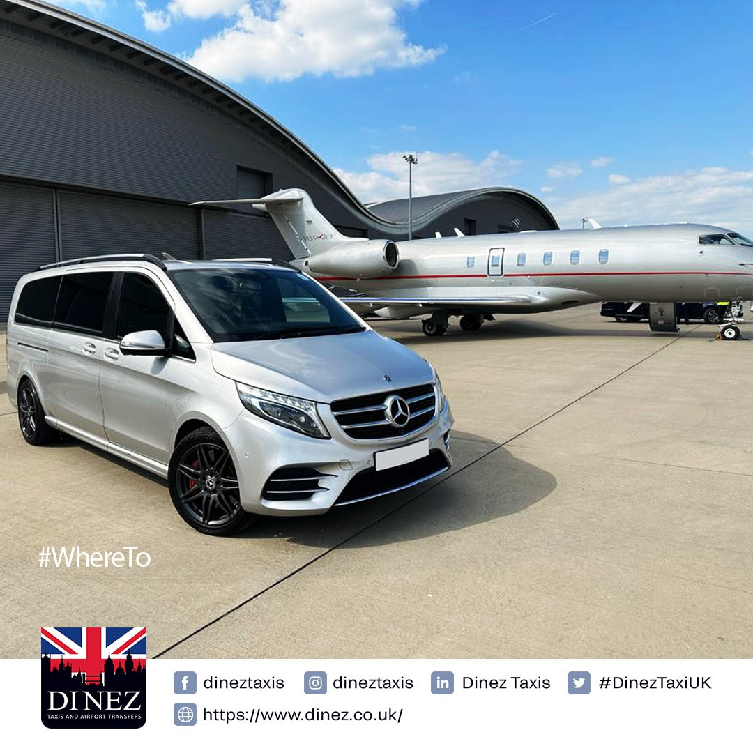 Mercedes V Class luxury vehicle for chauffeur service at Farnborough Airport